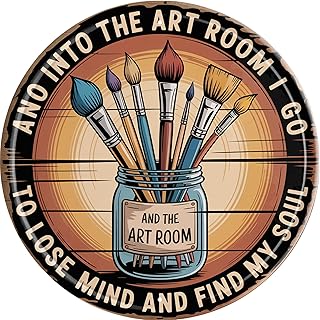 AWISZZZ Art Room Soul Metal Sign 8x8in Round Bohemian Plaque for Studio Wall Decor Creative Gift