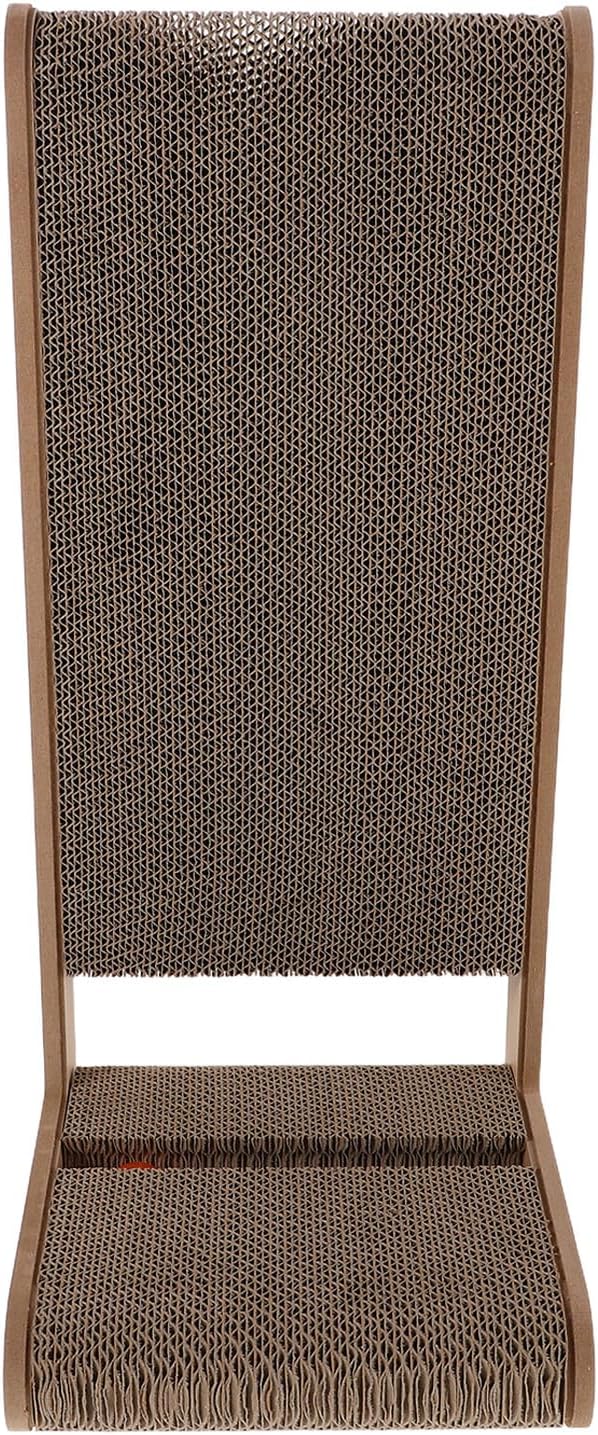 L Shape Cat Scratcher Pad with Bell Vertical Corrugated Cardboard Scratch Board 20x20x45cm Indoor Cat Scratching for Kittens