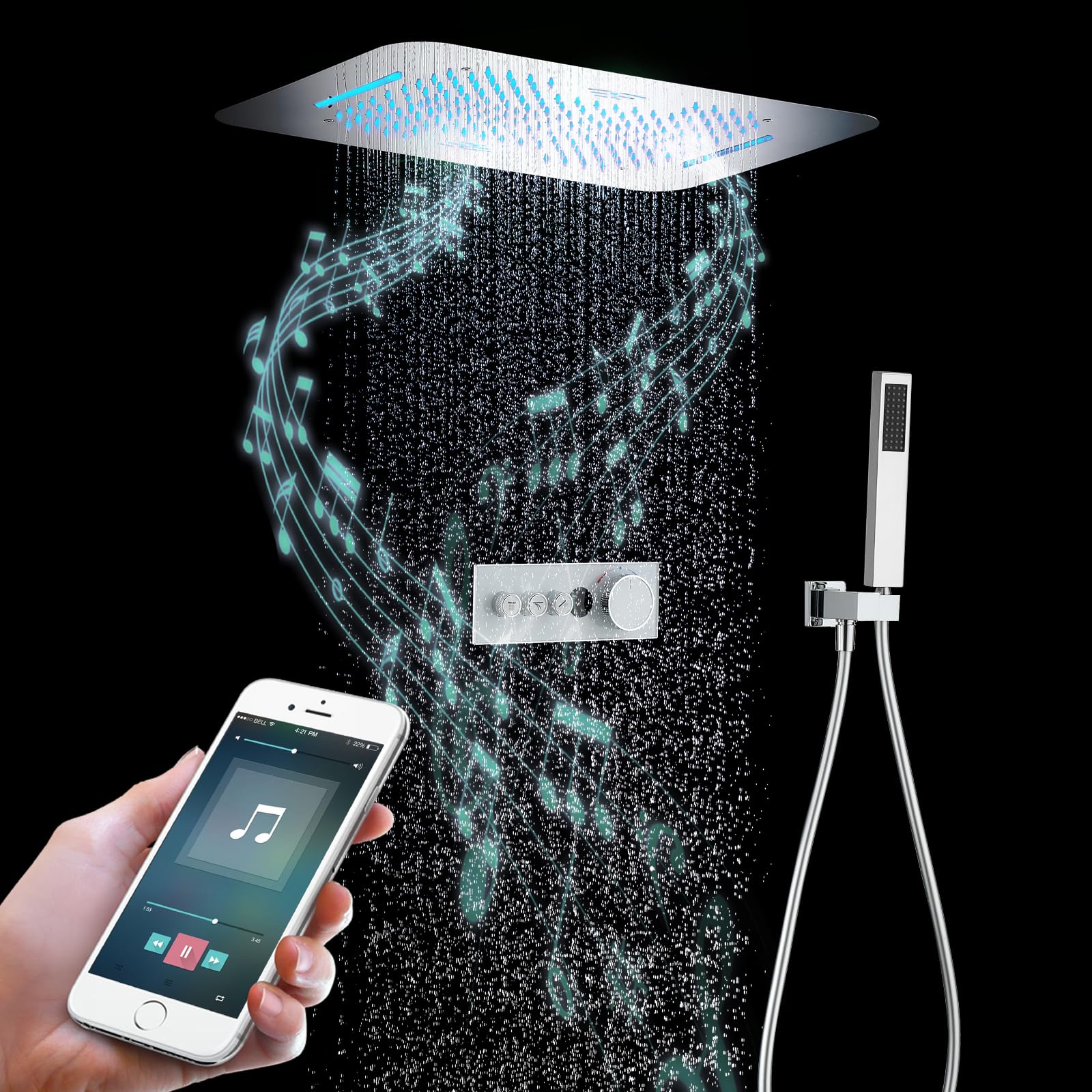 Colonna musicale a LED, 58 x 38 cm, kit di luci e suoni colorati Bluetooth per feste, eventi, decorazioni per la casa, effetti luminosi dinamici, perfetto per riunioni e celebrazioni
