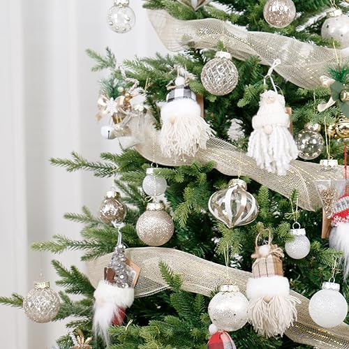 Miniatura 6 de Juego de adornos de bolas de Navidad, 34 piezas de plástico transparente inastillables para colgar en el árbol de Navidad, decoración de fiesta de