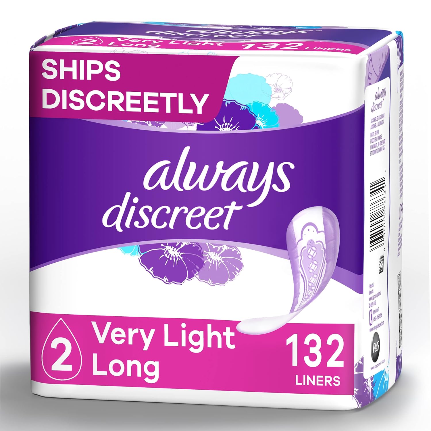 Buy Always Discreet, Incontinence Liners, Very Light, Long Length , 132