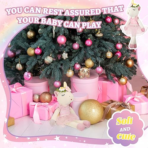Miniatura 10 de Shappy Animales de peluche de unicornio de Navidad de 17 pulgadas, de lana, bailarina, unicornio, bailarina, juguetes para niñas, regalo de