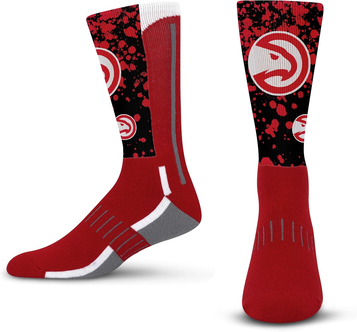 For Bare Feet NBA mens Nba Splatter Logo Crew Sock Large