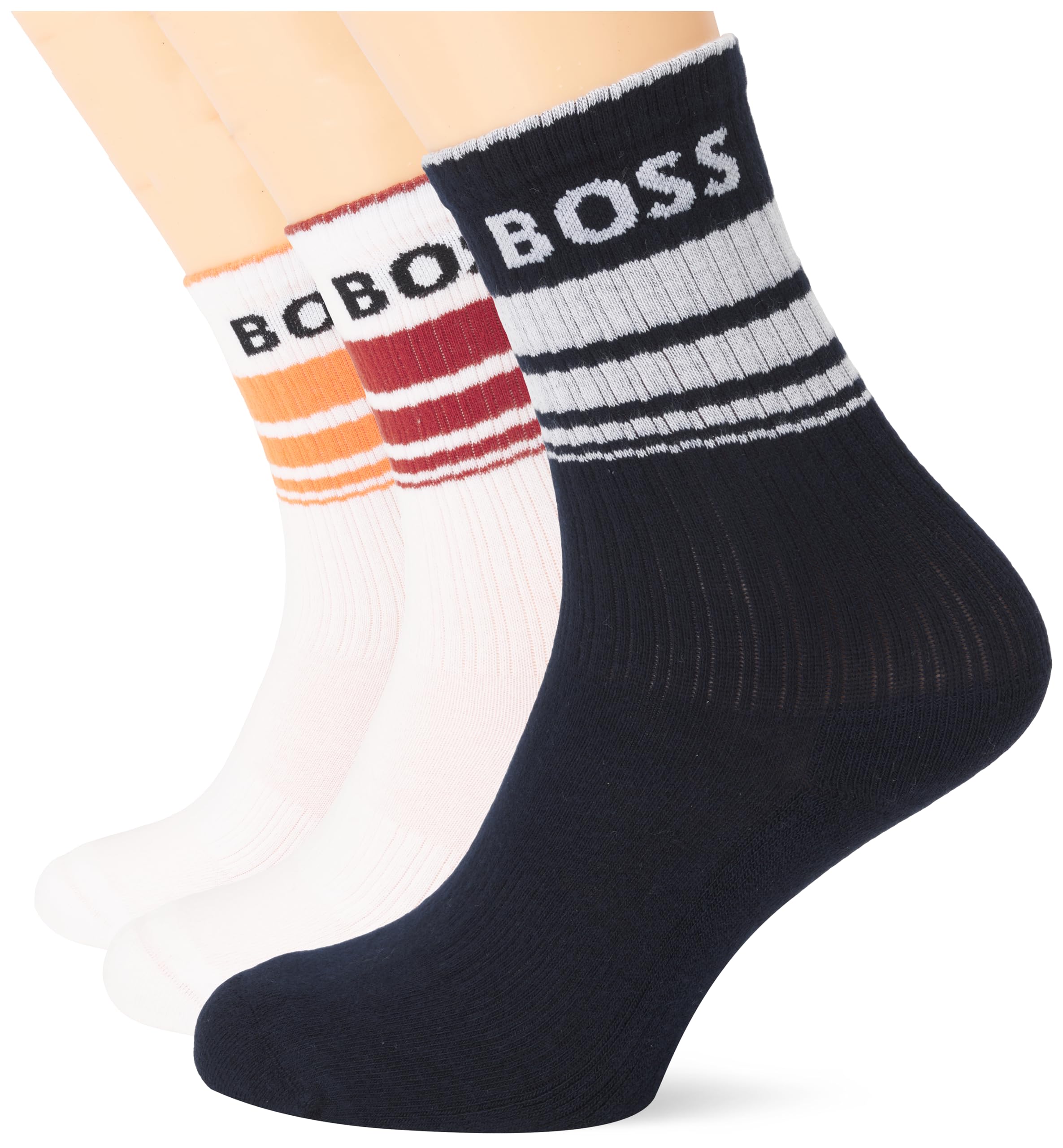 BOSS Men's 3p Qs Rib Stripe Cc 10259874 0 Short_Socks, 966Open Miscellaneous, 39-42