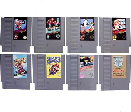 Paladone Nintendo NES Cartridge Retro Drink Coasters for Gamers - Set of 8 - Featuring Donkey Kong, Legend of Zelda, Super Mario, and More Classic Games