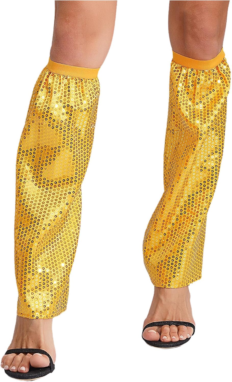 Oyolan Women Sequin Leg Warmers Shiny Glitter Leg Warmer Rave Party Cosplay Costume Stretch Accessories