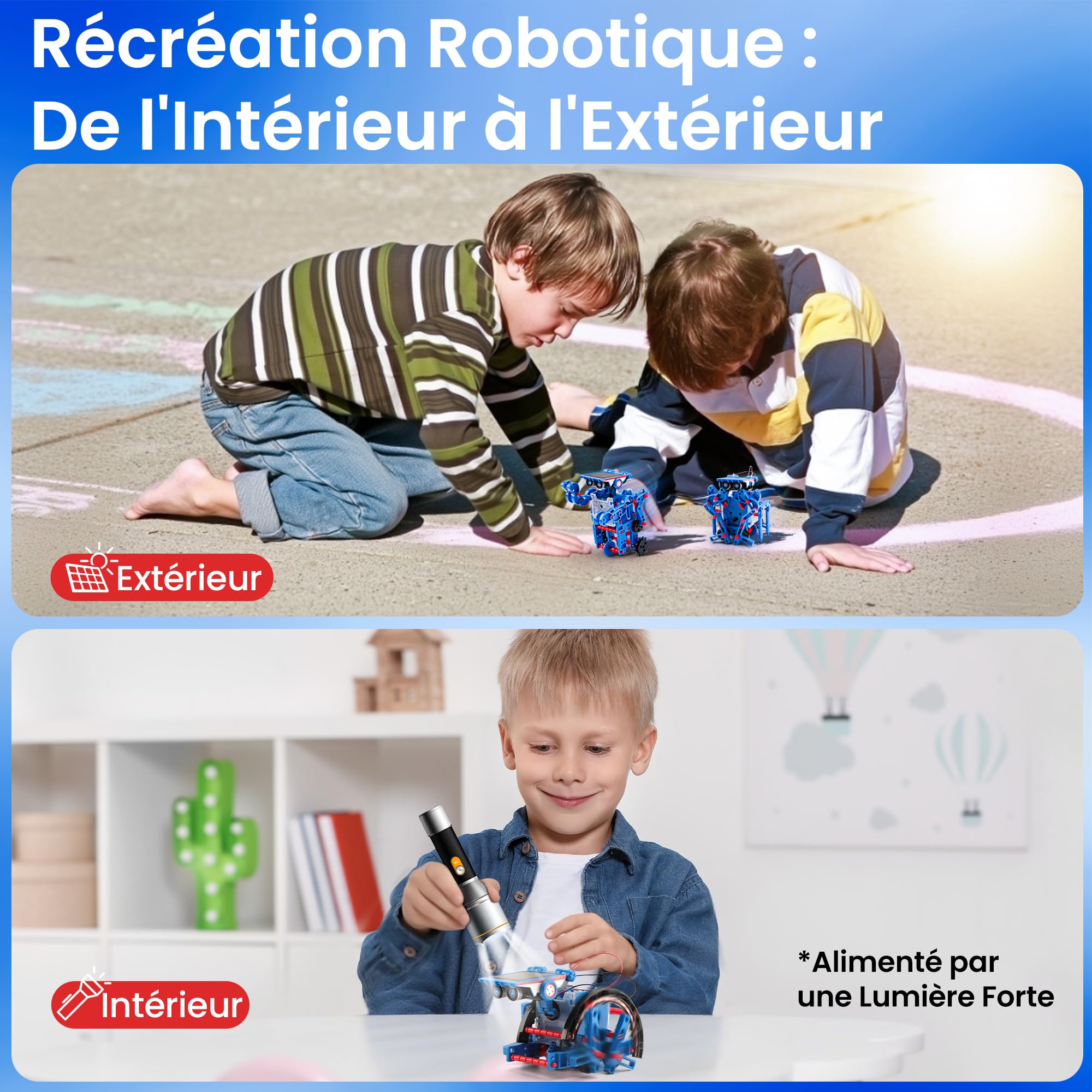 Sillbird Robot Solaire,12 en 1 STEM Robot Jeux de Construiction, Science Éducatif Kit de Construction Jouets, DIY Cadeau pour Les Garçons de 8-12 Ans (190 Pièces)