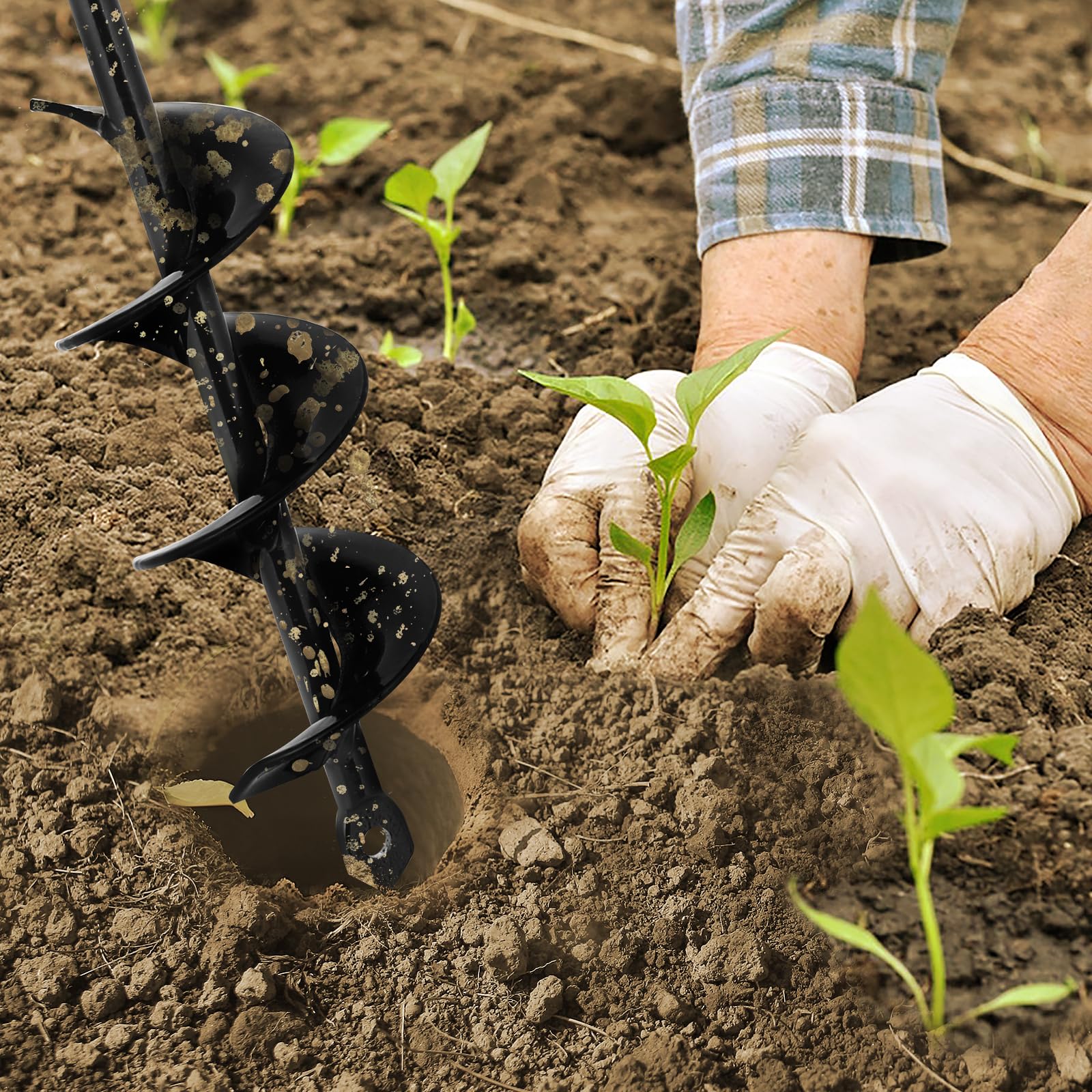 Auger Drill Bit - Plant Flowers & Bulbs Easily -4 Auger Drill Bit - Plant Flowers & Bulbs Easily -4