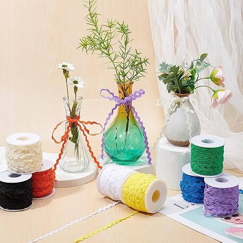 Miniatura 4 de GORGECRAFT 1 rollo de cinta RIC Rac de 27 yardas82.0 ft para coser con flecos, 0.197 in0.2 pulgadas para coser flores, boda, fiesta, cinta de