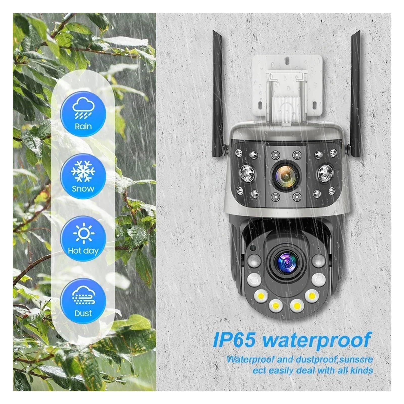 Telecamera di sicurezza WiFi esterna PTZ da 8 MP 360°