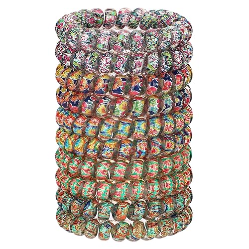 Miniatura 8 de JessLab Lazos para el cabello en espiral, 10 lazos para el cabello en espiral surtidos sin rastro, bonitos soportes de cola de caballo de plástico,