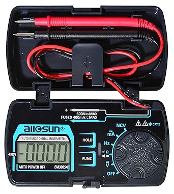 Digital Multimeter Pocket Size DC AC Voltage Current Tester NCV Ohm Capacitance Frequency Diode and Continuity Test Auto Range (EM3085A (Upgraded))