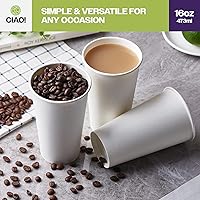 Vista 48 de CIAO! - Vaso para café con tapa de sorbo de cúpula negra, 10-24 onzas (90mm), 1000
