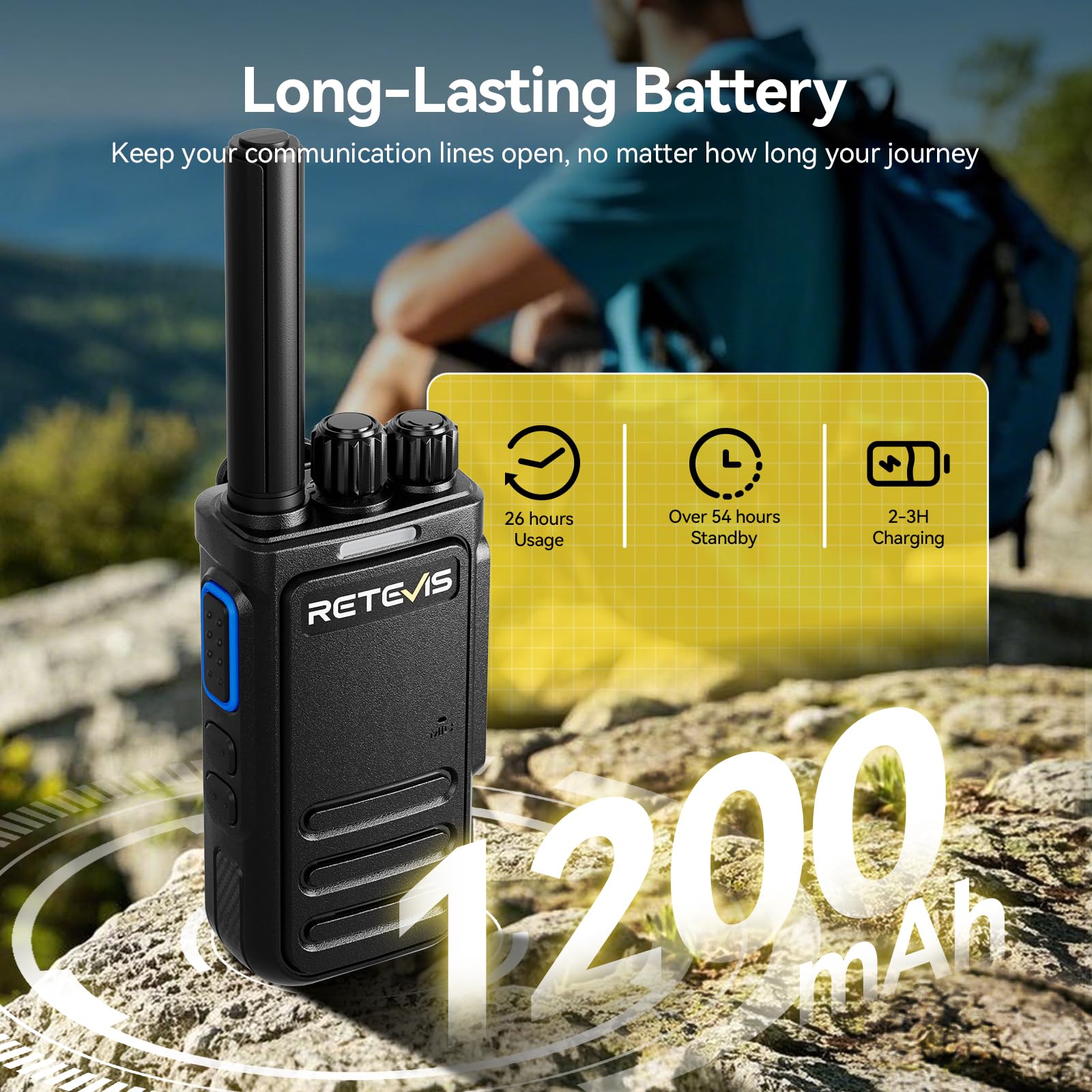 Retevis B64 PMR446 Walkie Talkie Chip IA Reducción Ruido USB-C (2 Piezas)