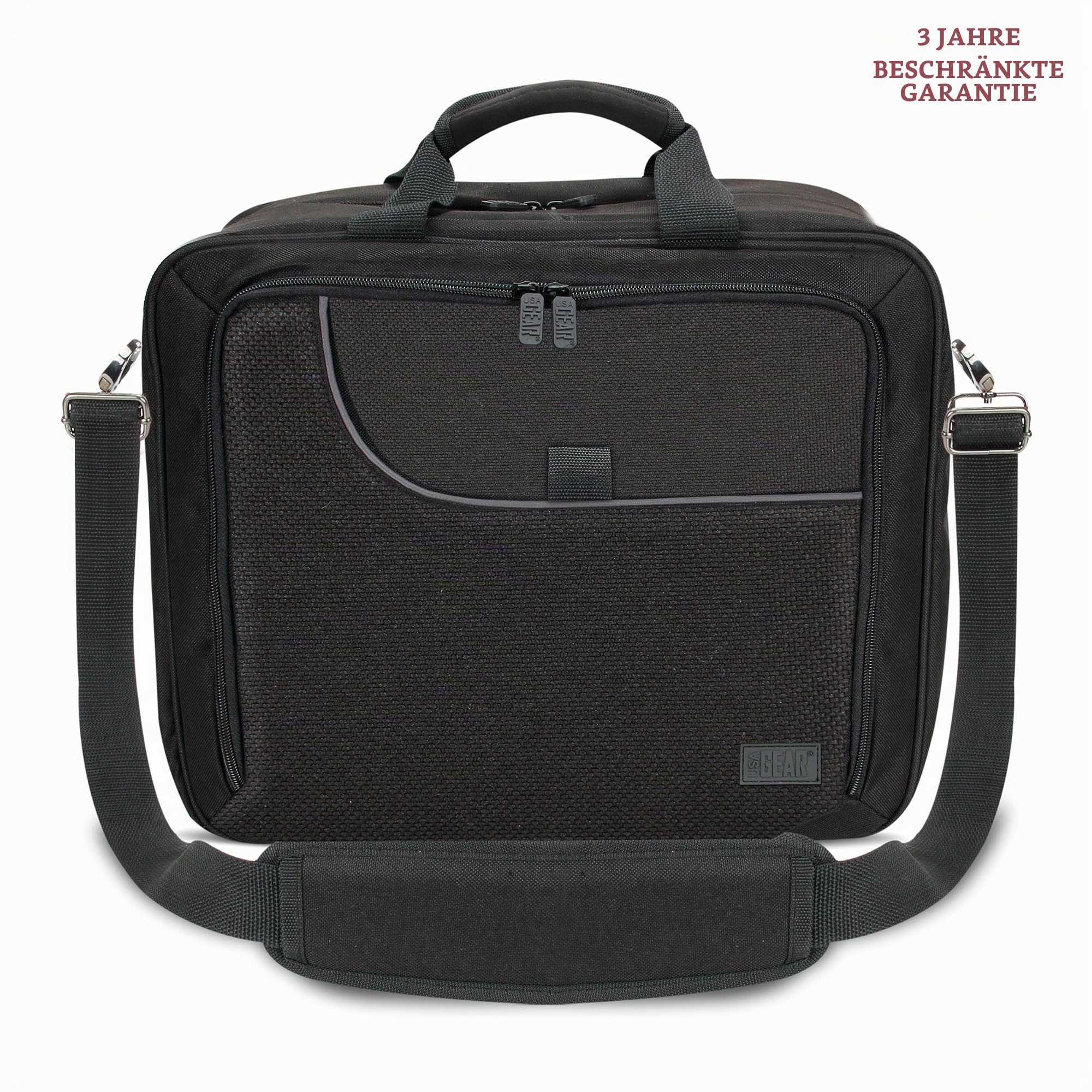 USA GEAR DJ-Mixer-Koffer – Kompakte Tasche mit Maßgeschneidertem Stauraum für Kabel und Mikrofone, Kompatibel mit TC Helicon GoXLR, Moukey MK0149, Aveek F5A und mehr. Kratz- und Wasserfest (Schwarz)