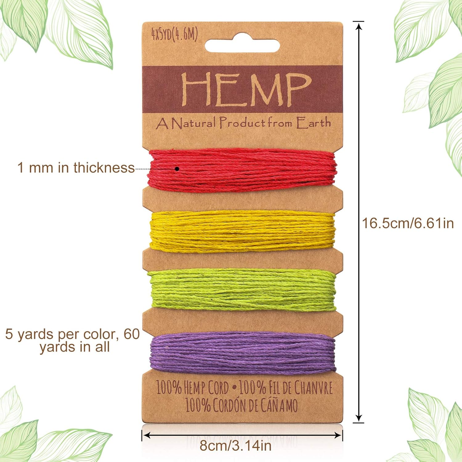 Shappy 16 Colors Thread Cord for Jewelry Making, Multi-Color Flax String Cord, Natural Twine Rope String for Handmade Bracelets Keychains Craft Making Accessories, 80 Yards in Total(Simple Colors) - Image 2