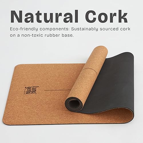 Miniatura 2 de LunaYena - Tapete de yoga de corcho, respetuoso con el medio ambiente, corcho natural antideslizante y base de goma no tóxica para mujeres y