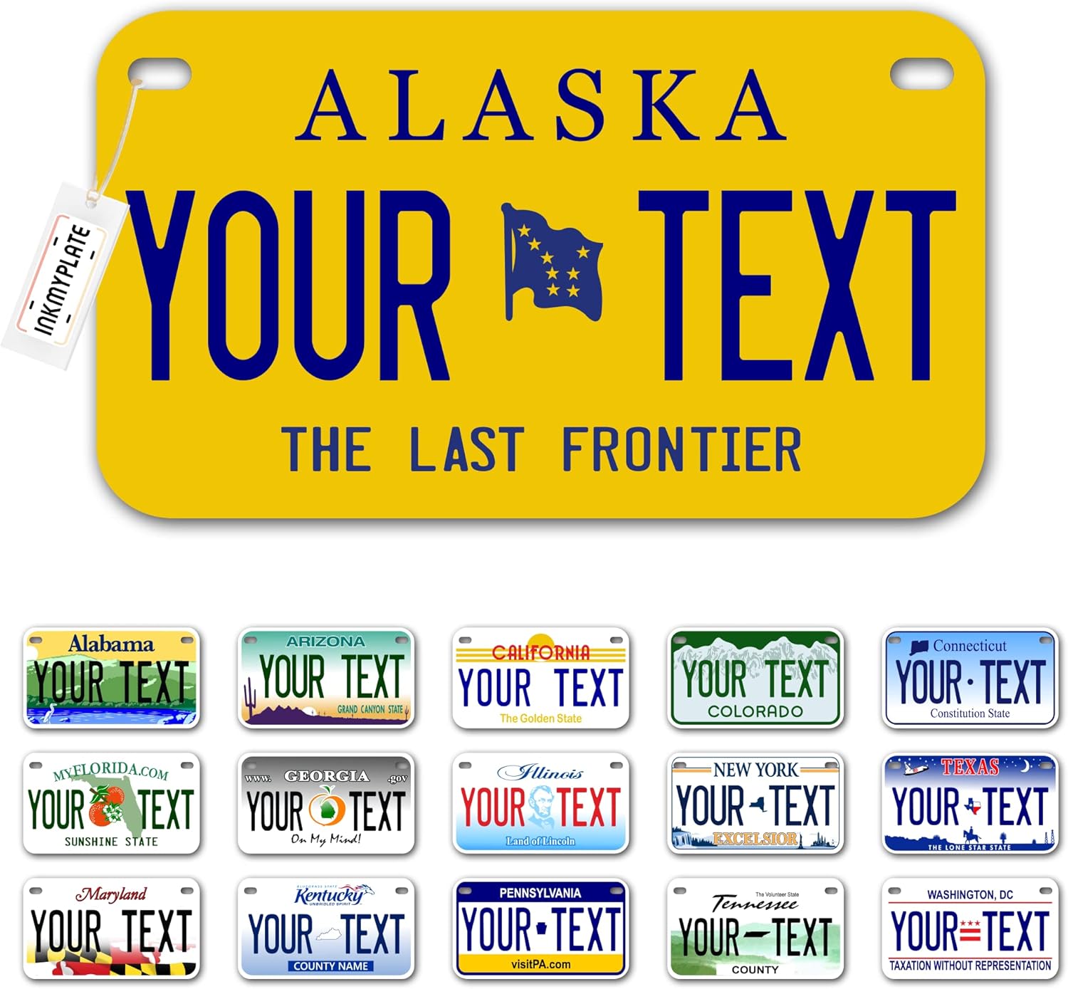 InkMyPlate Personalized Alaska Small License Plate