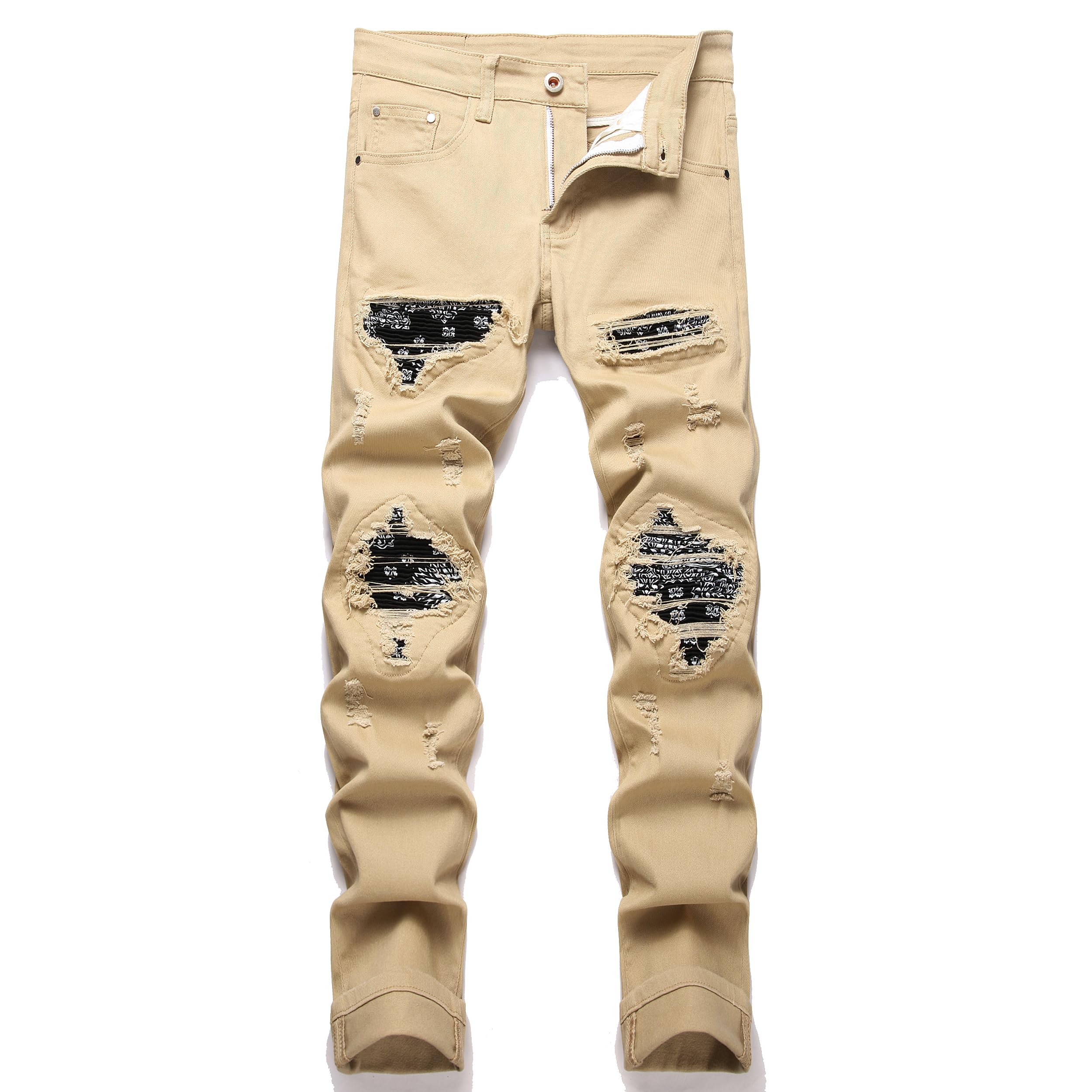 TMMMT Men's Fashion Washed Straight Fit Slim Jeans