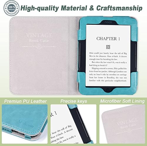 Miniatura 4 de ACdream Funda para Nook Glowlight 4 Plus de 7.8 pulgadas versión 2023, funda de piel sintética prémium para Nook Glowlight4 Plus con cierre