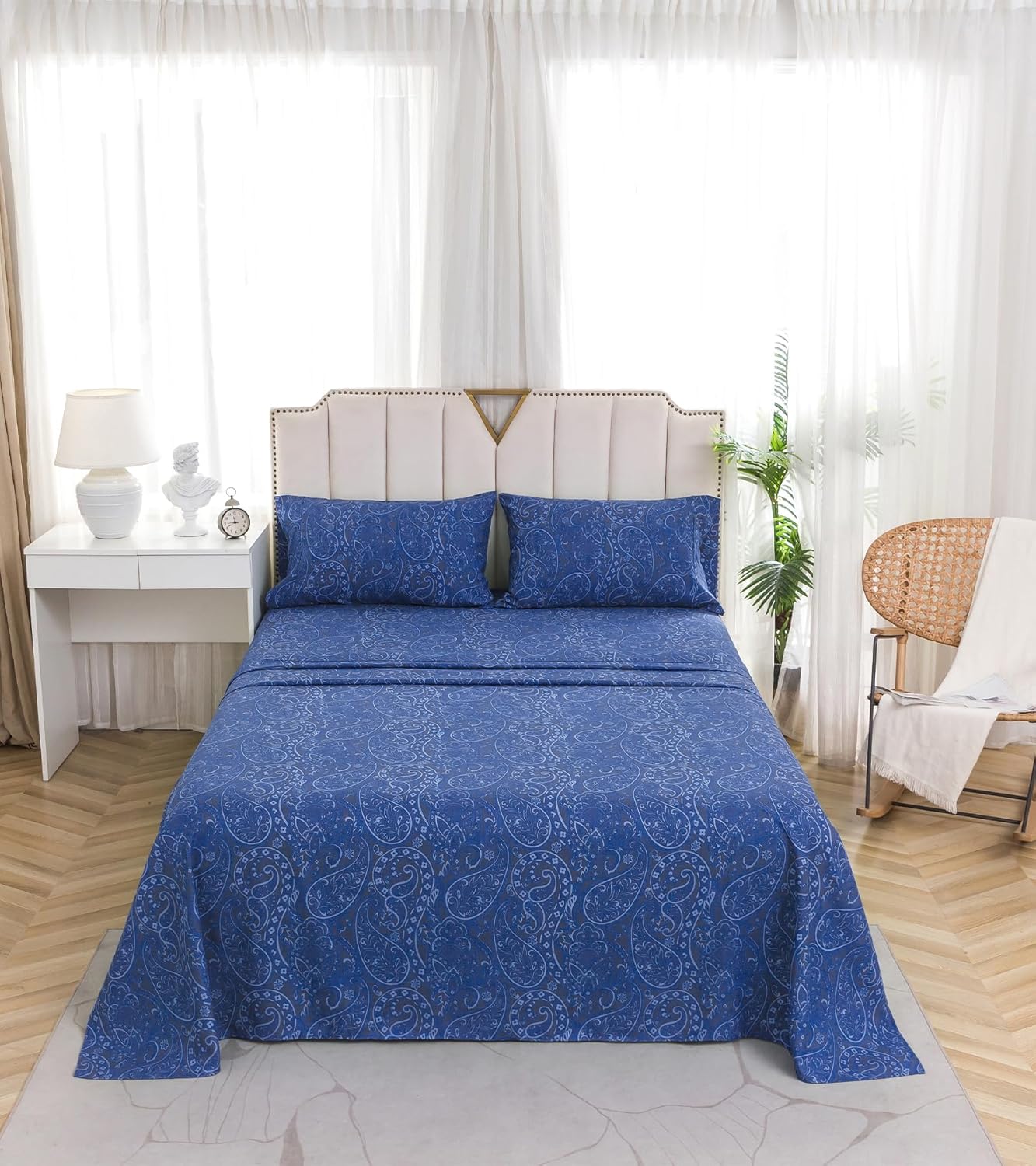 SIGF Deep Pocket Queen Sheets Floral,4 Piece Sheet Set