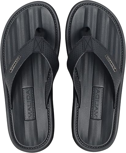 MALIDA Chanclas antideslizantes para hombre para baño, ducha, impermeables, de espuma amortiguada, para interiores y exteriores, sandalias de tanga