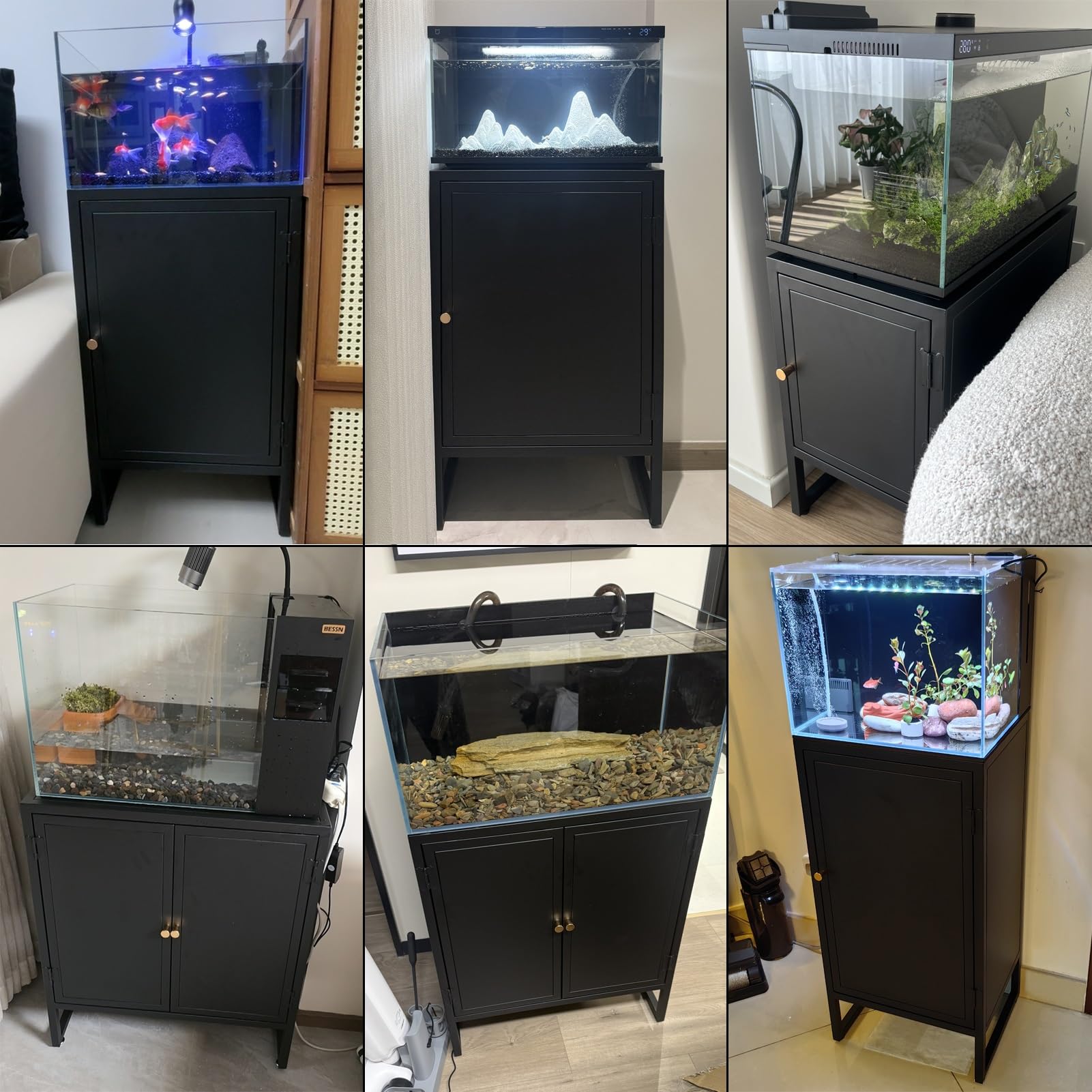 Stolik do Terrarium, Szafka pod Akwarium Metal, Stojak pod Akwarium dla Gadów Hodowlane(Gold,60x30x70cm/24x12x28in)