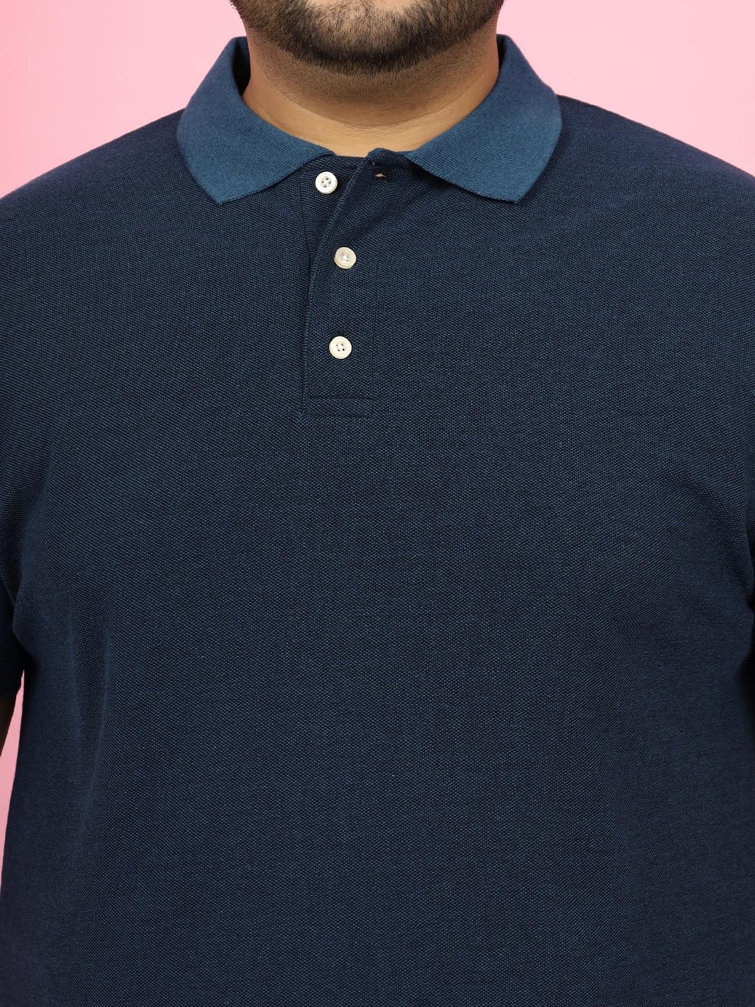 Bigbanana Wielokolorowa męska koszulka polo z półdługim rękawem Plus Size