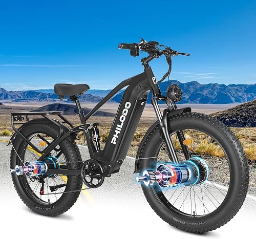 ADVENCO Electric Bike for Adults, 5000𝕨 Dual Motor E-Bike, 60V 32AH Long Range D