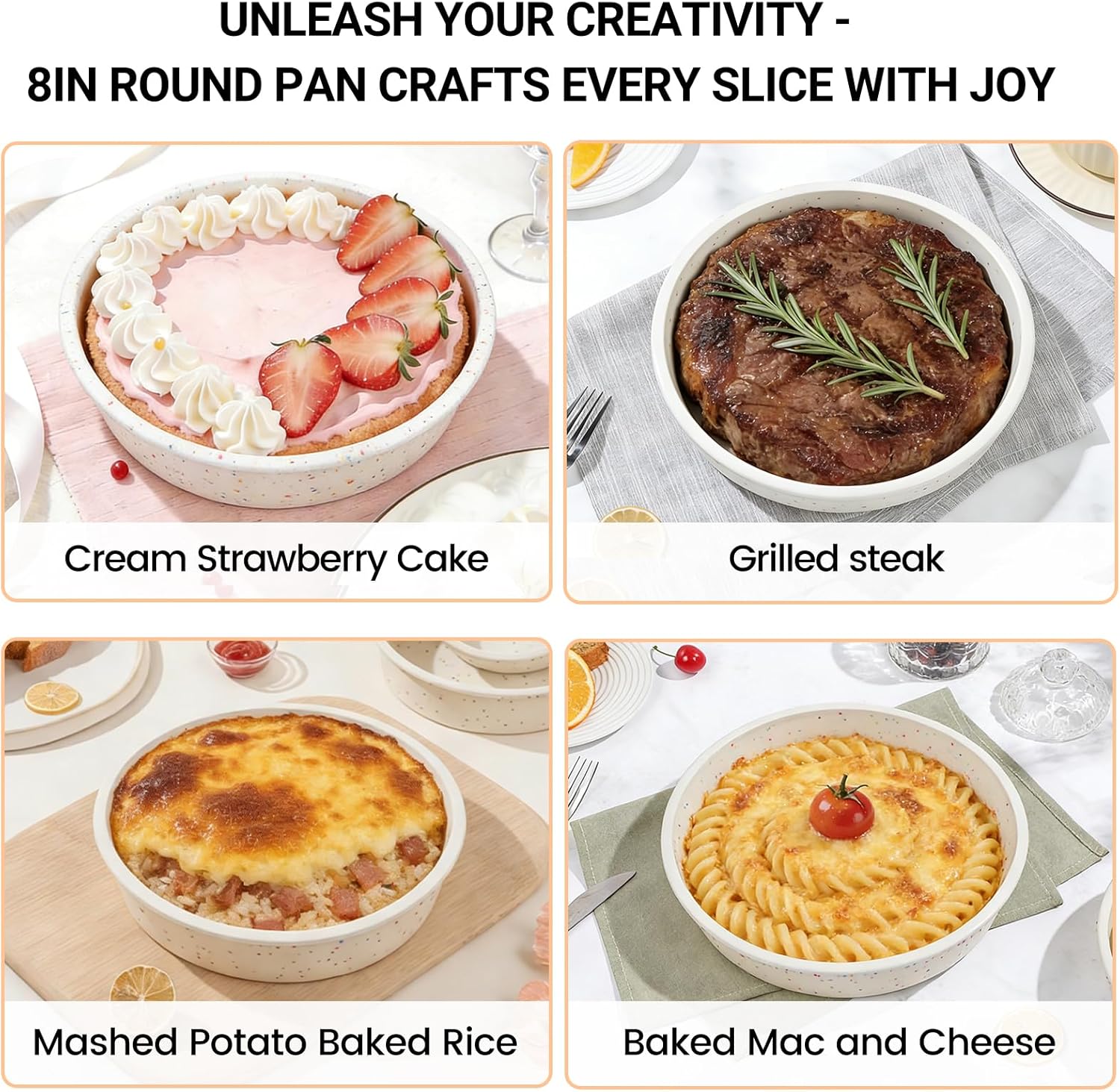 SJ 8 Inch Silicone Round Cake Pan with Metal Reinforced Frame Set of 2, Nonstick Silicone Cake Mold for Baking Suitable for Making Layers, Cheese & Chocolate Cakes - Image 9