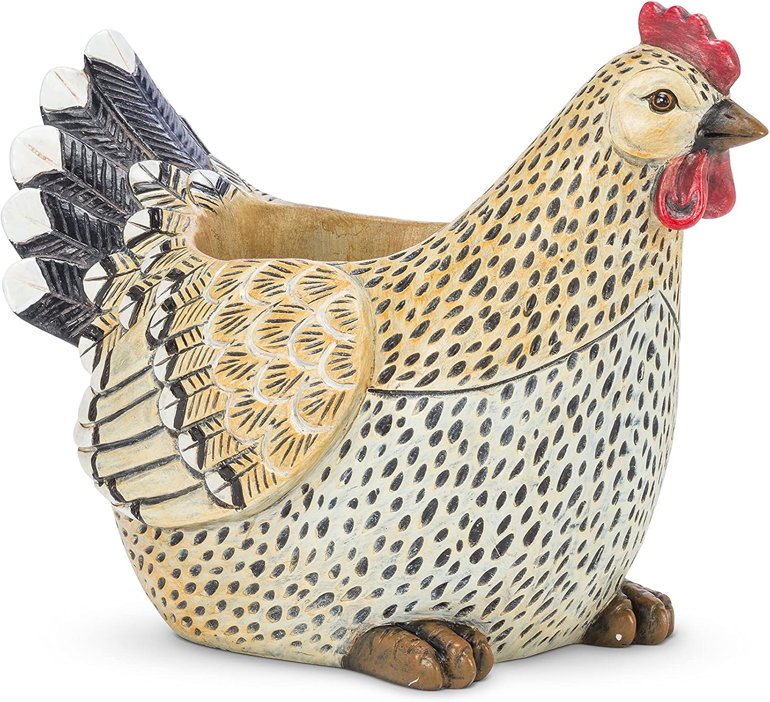 Abbott Collection Rooster Planter, Beige & Black (9 in)