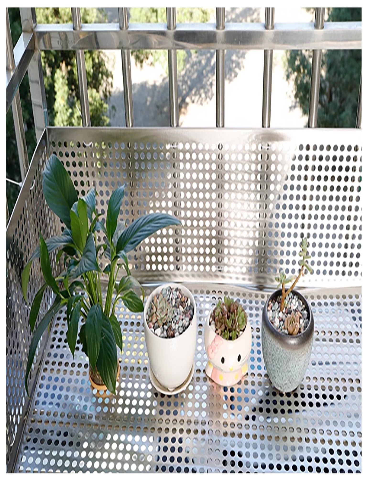 Piastra metallica perforata in acciaio inox 304, rete di sicurezza per balcone e gatti, tappetino in rete anticaduta per finestre (55 x 150 cm) - soluzione durevole e sicura per la sicurezza degli