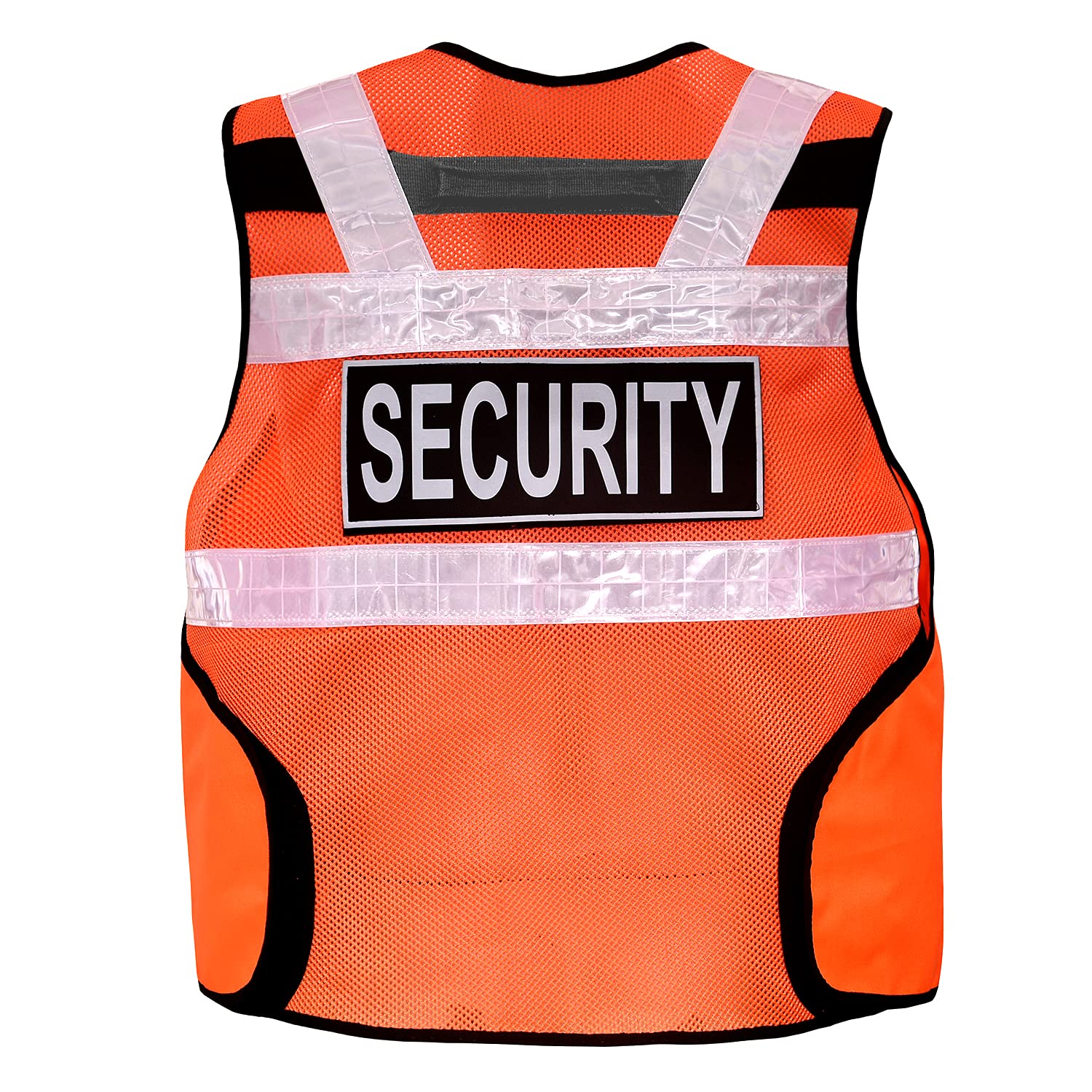 Sicherheitsweste Reflexmaterial Weste Orange 212 Patch Security | Reflektierend, Multifunktionsweste, Schutzweste, Wachschutz, Einsatzweste