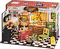 Vista 6 de ROBOTIME Kit de casa en miniatura con accesorios DIY Mini casa de muñecas con tienda diminuta Kit de fabricación con luz LED Hobby Regalos