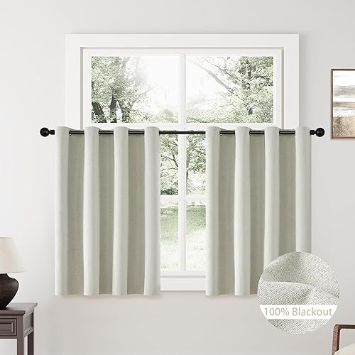 Miniatura 176 de ChrisDowa Cortinas 100% opacas de abedul liso de 96 pulgadas de largo, 2 paneles para dormitorio, sala de estar, oscurecimiento de la habitación de