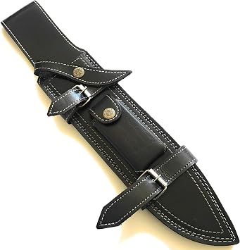 16.5" long custom handmade leather sheath for 10"10.5" blade boeie knife