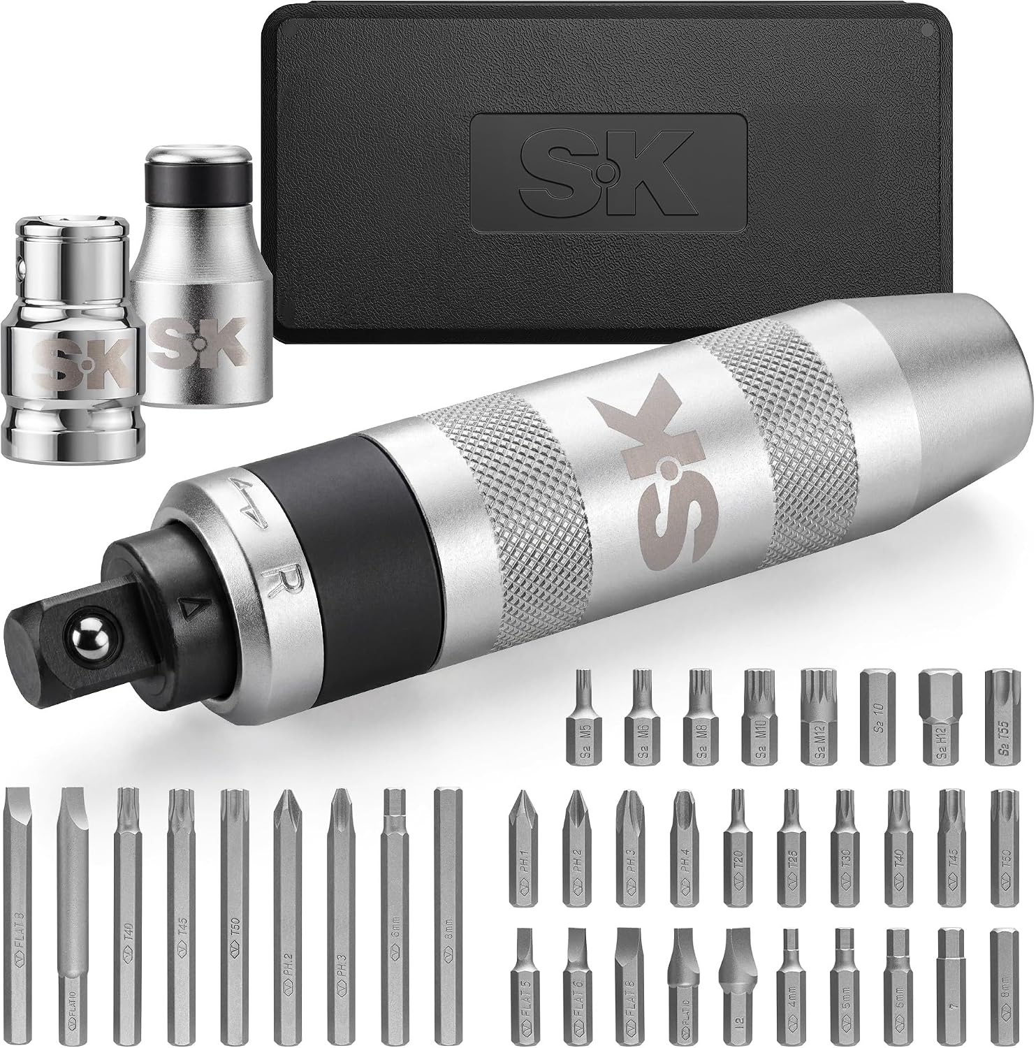SK 1/2'' Manual Impact Driver Set, 40-Piece Reversible Impact Screwdriver