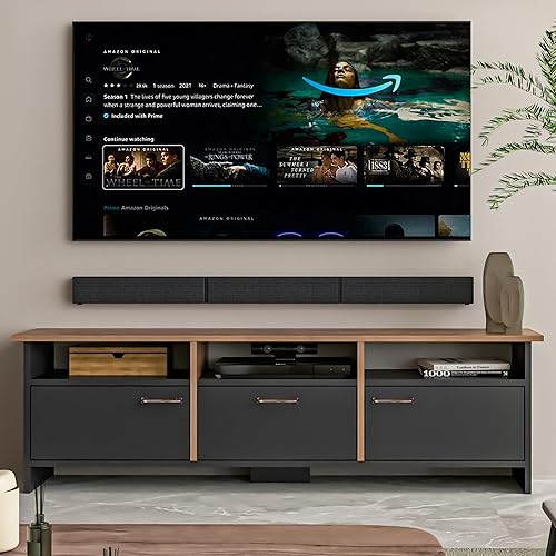 Atelier Mobili - Soporte de TV intercambiable de 65 pulgadas para sala de estar, soporte de TV moderno de mediados de siglo, mesa de TV versátil,