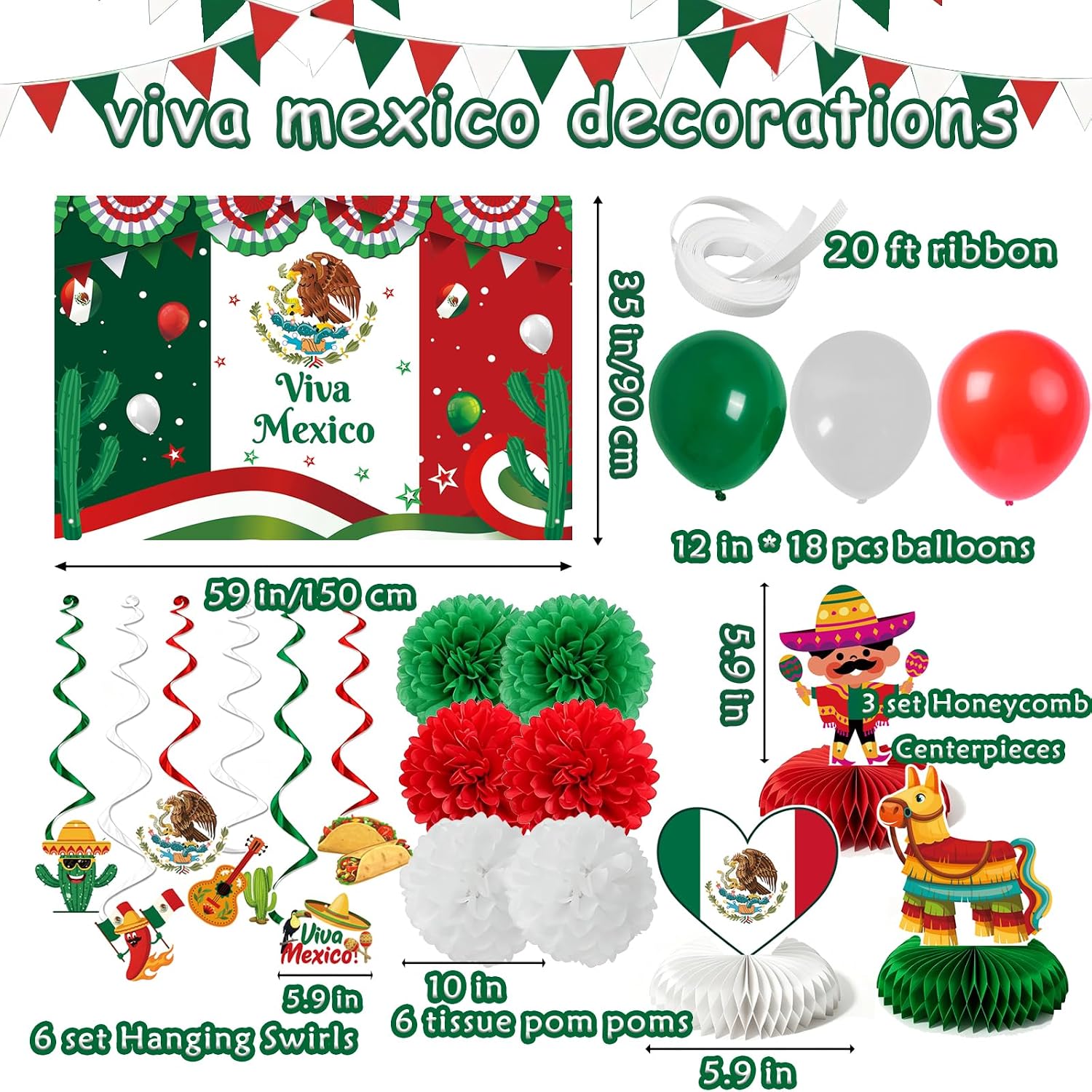 Mexican Independence Day Decorations Viva Mexico Party Supplies