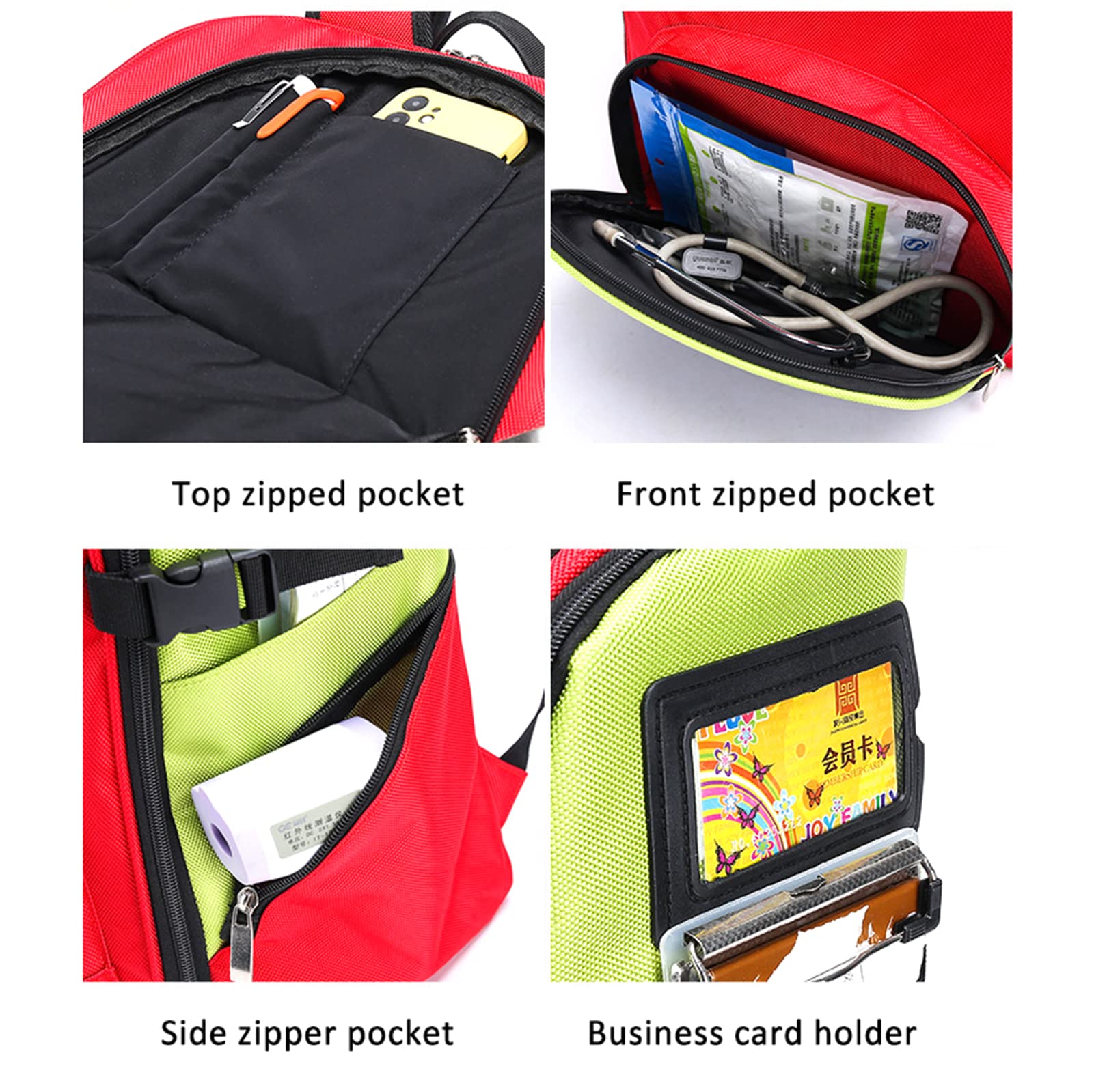 Bolsa Profesional de Primeros Auxilios con múltiples Bolsillos para botiquín de Primeros Auxilios y Suministros de enfermería | Botiquín de Primeros Auxilios táctico para Acampada Militar Viajes