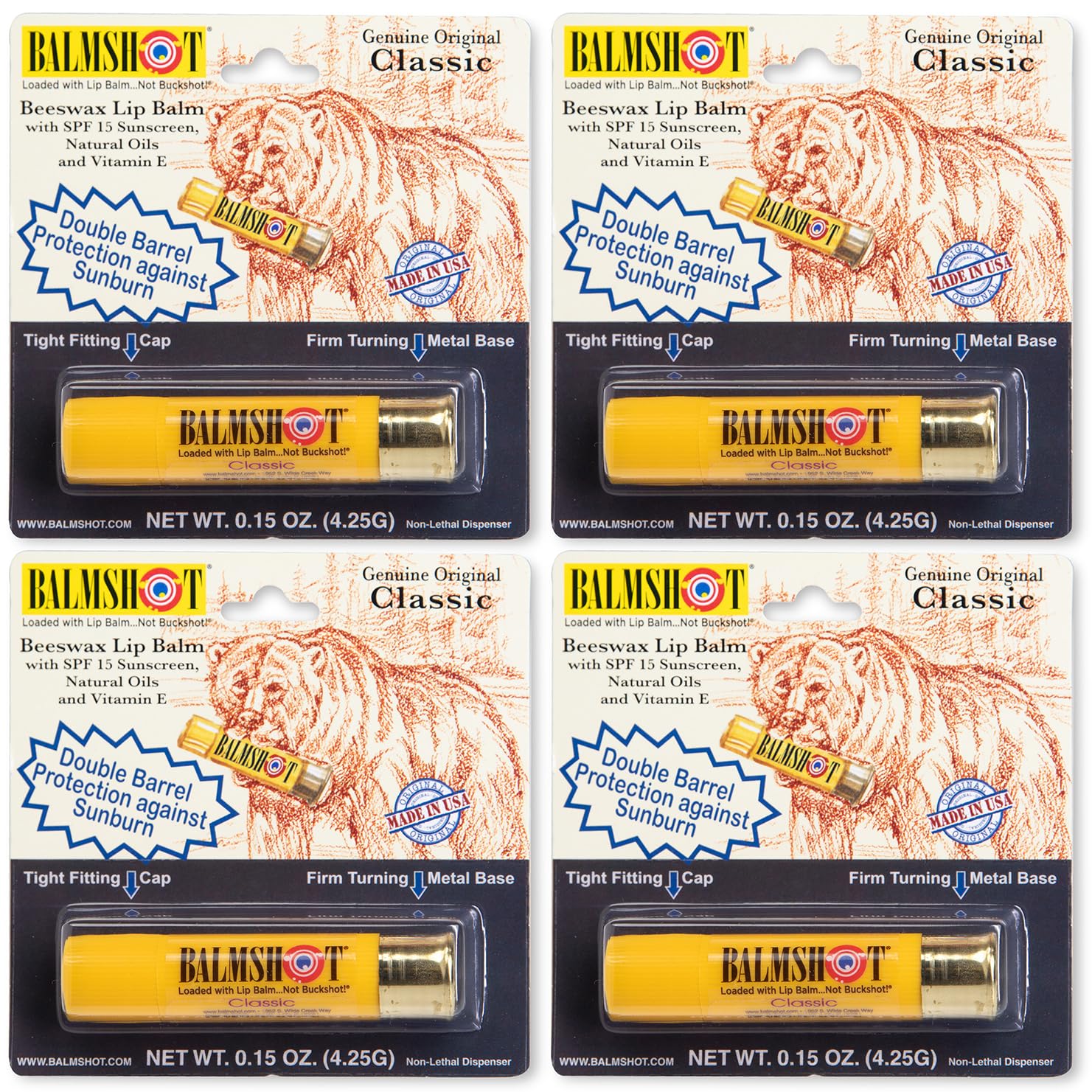 BALMSHOT Lip Balm 4 Pack (Classic)