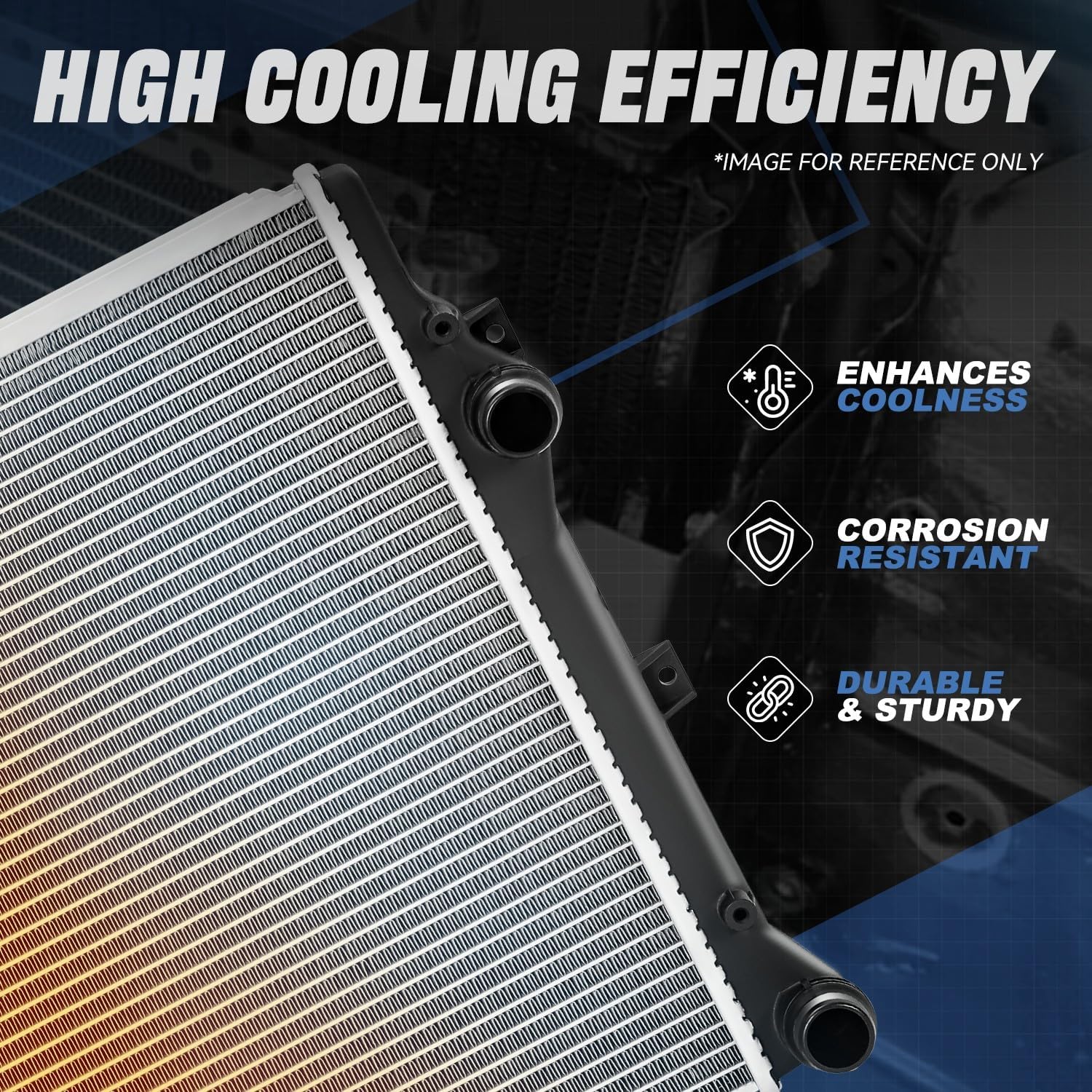Auto Dynasty Radiator Compatible with 2011-2017 VW Beetle CC Eos GTI 2.0L, DPI 13235 Aluminum Radiator, 1-Row Radiator, Natural Black/Metallic