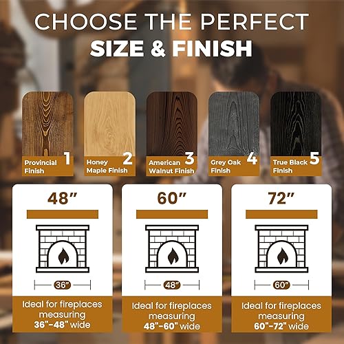 Miniatura 3 de Marsmiles Repisa de chimenea de 48 pulgadas, repisas de madera rústicas hechas a mano para sobre chimenea, estantes flotantes montados en la pared