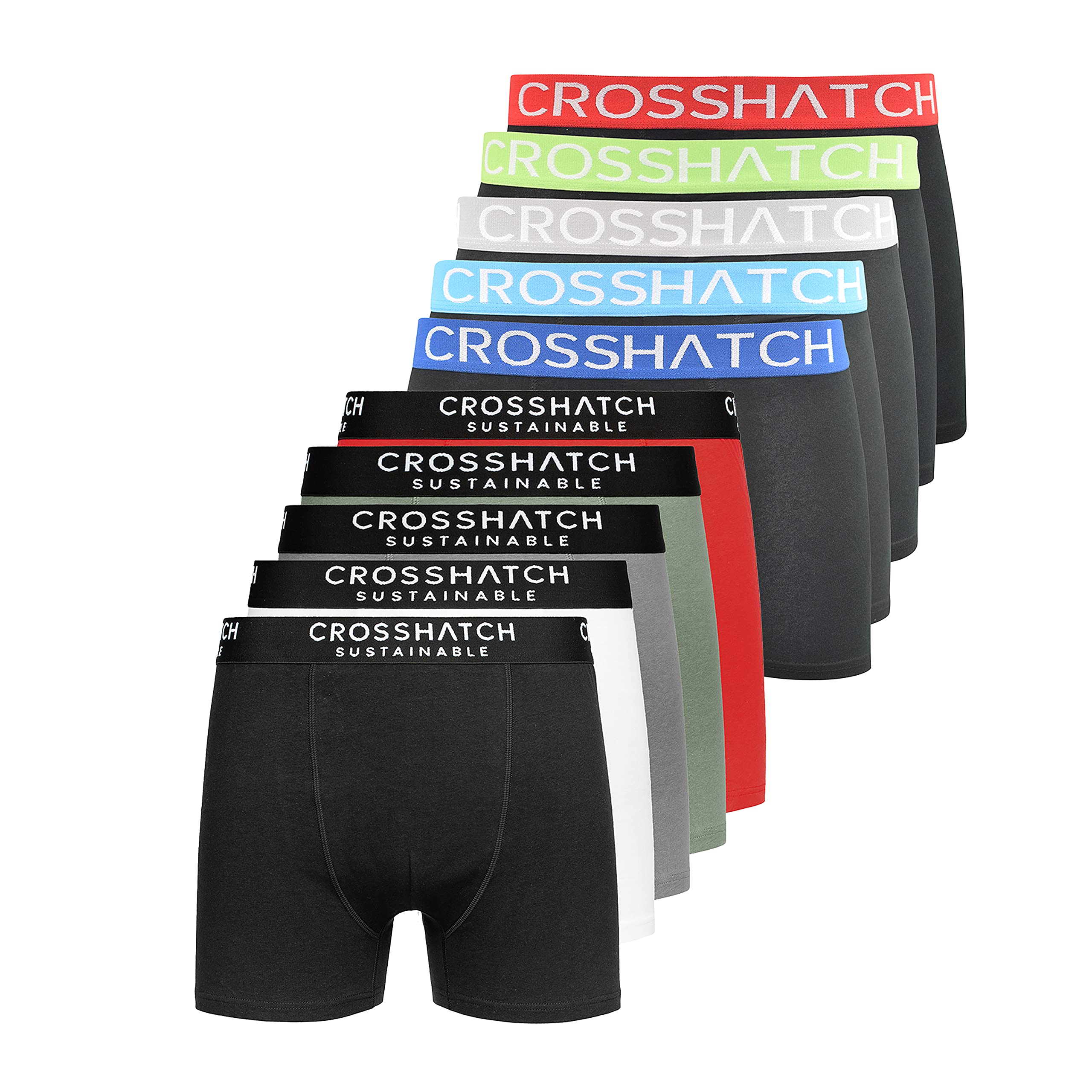 CrosshatchMens Boxer Shorts (5 Pack) Multicolor Mens Boxer Shorts Mens Gift Set for Boyfriend Boyfriend Husband The Boxer Shorts are available in sizes S, M, L, XL, XXL