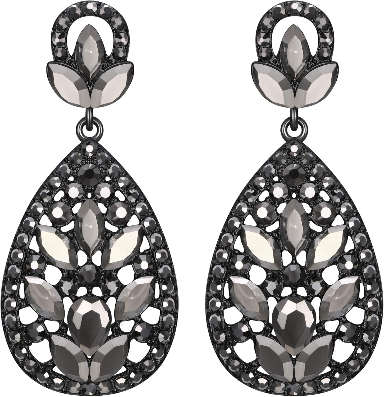 EleQueen Women's Wedding Bridal Austrian Crystal Bohemia Teardrop Chandelier Dangle Earrings