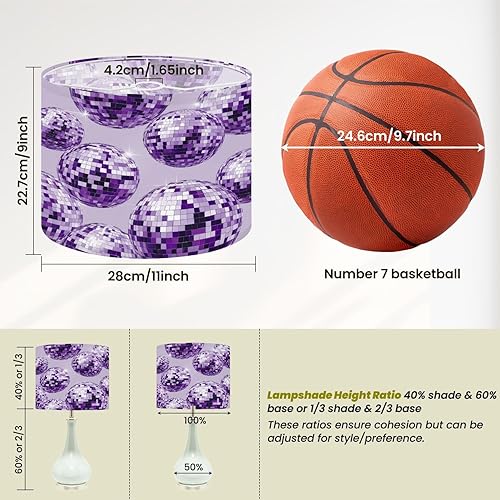 Miniatura 3 de boho Lampshades Lamp Shades 11"x11"x9" Preppy Disco Ball Trendy Purple Funky Coquette Disco Balls Mirror Light Shade for Table Lamps Floor Lamps