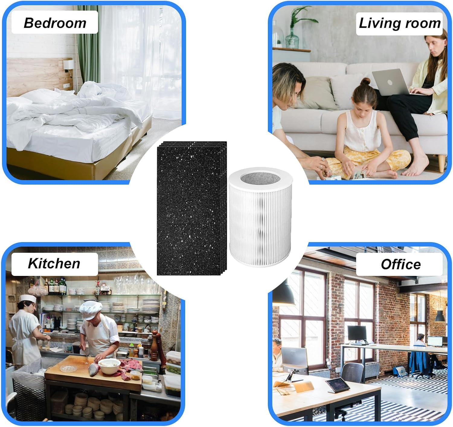 HP670 Replacement Filters Kit Compatible with Hunter HP670, H-HF670-VP Tower Air Purifier Filter Remove, 2 H13 HEPA Filter + 8 Pre-Filters - Image 8