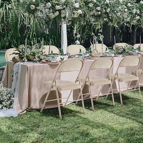 Miniatura 2 de Sweetcrispy Silla Plegable Paquete de 6, Sillas Plegables Tapizadas de Cuero, Sillas Plegables de Metal Resistentes, Fáciles de Usar y Almacenar,