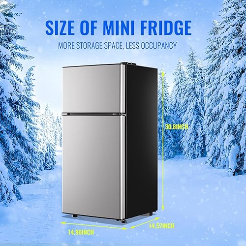 Miniatura 6 de Refrigerador pequeño con congelador, refrigerador pequeño de 2.4 pies cúbicos, refrigerador de doble puerta, tamaño de apartamento para personal