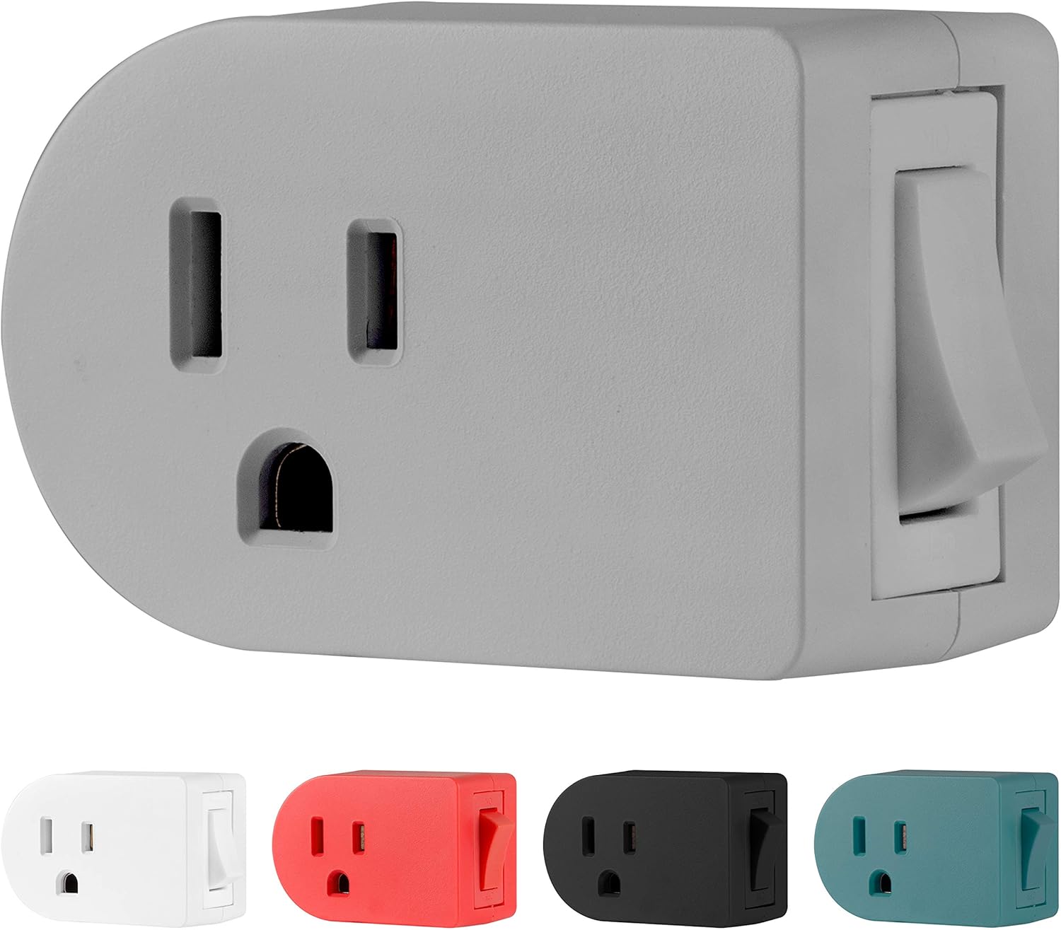 Cordinate Grounded Outlet On/Off Power Switch, 3 Prong, Plug in Adapter ...